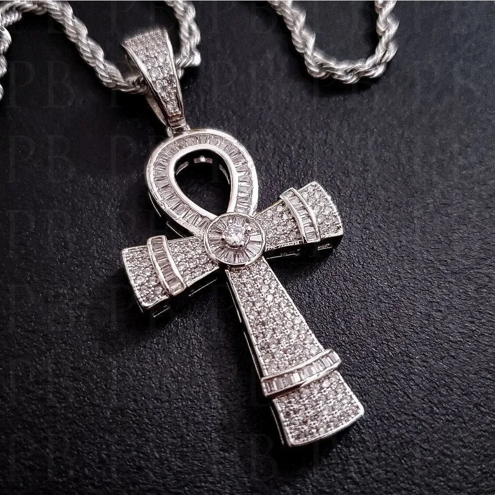 Silver Ankh Cross Necklace